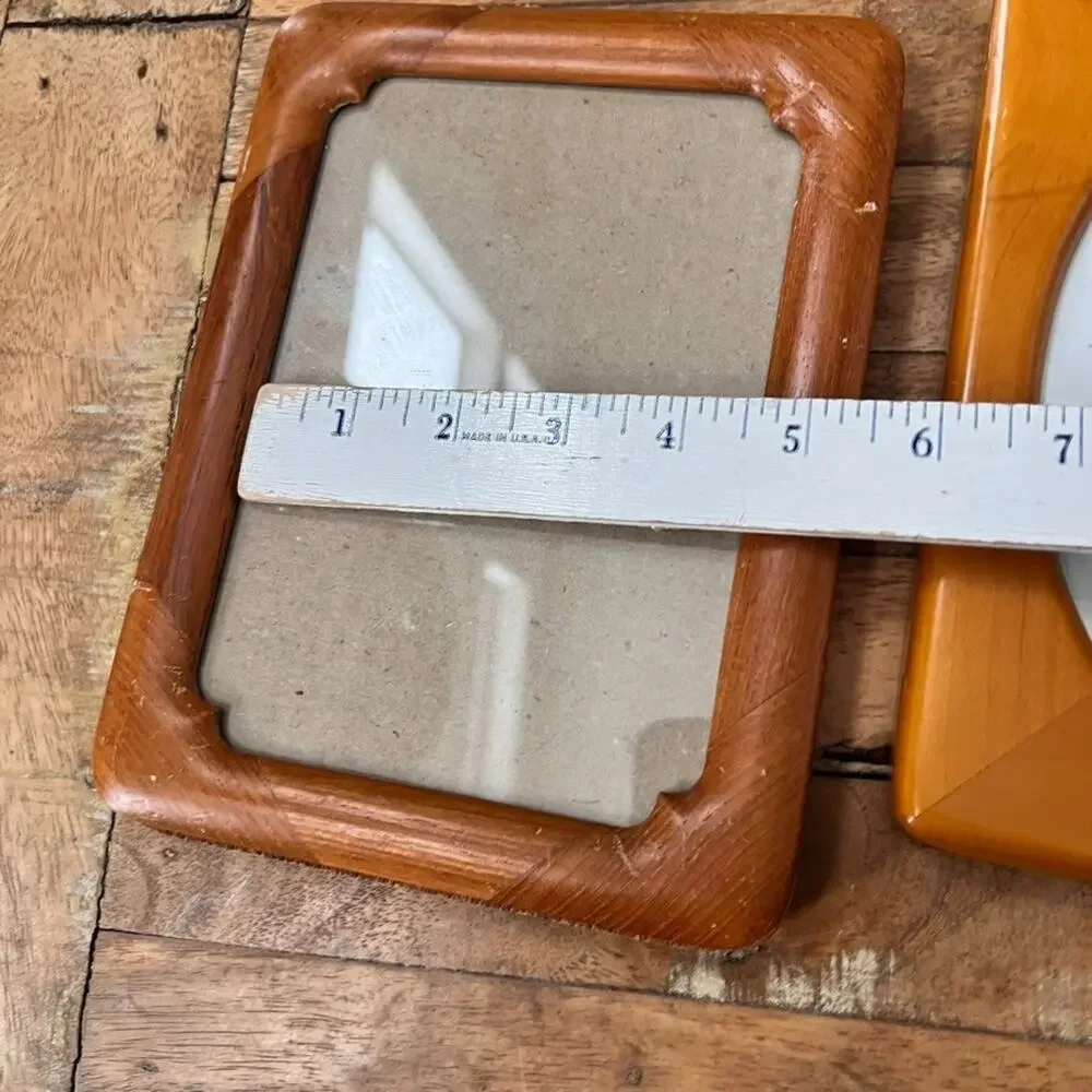 Vintage Teak Wood Photo Frames 6.5 x 4.5 Made In Thailand MCM